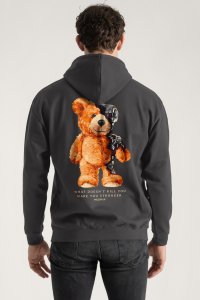 Hoodie in Iron Grey Color with Robotic Teddy Print