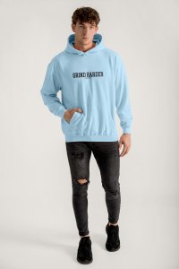 Hoodie in Sky Blue Color with No Pain No Gain Print