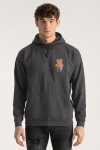 Hoodie in Iron Grey Color with Lovely Teddy Print