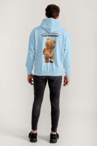 Hoodie in Sky Blue Color with Everyones Got An Opinion Print