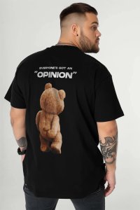 T-Shirt in Black color with Teddys Opinion Print