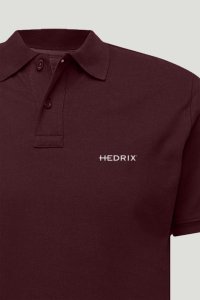 Polo Shirt Slim Fit in Bordeaux Color with Hedrix Logo stamp