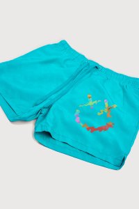 Swimming Shorts in Veraman Color with Neon Smiley Face Print