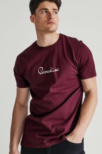 T-Shirt in Bordeaux color with Your Own Paradise Print