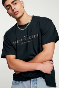 T-Shirt in Iron Grey color with Saint Tropez Riviera Print