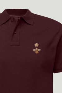 Polo Shirt Slim Fit in Bordeaux Color with Bee King stamp