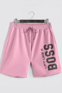 Shorts in Pink color with Lift Like A Big Boss stamp
