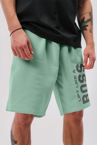Shorts in Light Green color with Lift Like A Big Boss stamp
