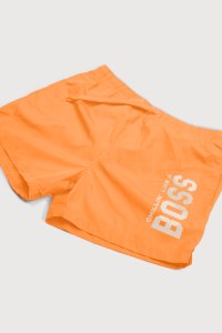 Swimming Shorts in Orange Color with Chillin Like A Boss Print