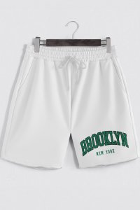 Shorts in White color with Brooklyn New York stamp