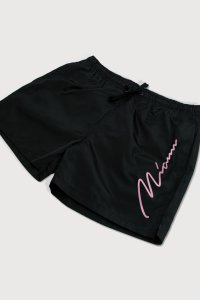 Swimming Shorts in Black Color with Miami Vice Society Print