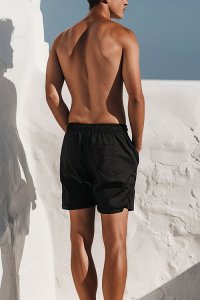 Swimming Shorts in Black Color with Goat Attitude Print