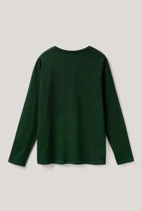 Long Sleeve T-shirt in Green Color with Self Made Man Print