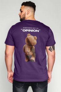 T-Shirt in Purple color with Teddys Opinion Print