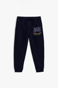 Jogger in Blue color with Neon Trip stamp