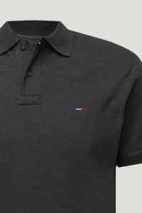 Polo Shirt Slim Fit in Iron Grey Color with French Stripe stamp