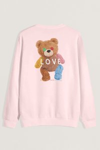 Sweatshirt in Pink Color with Lovely Teddy Print