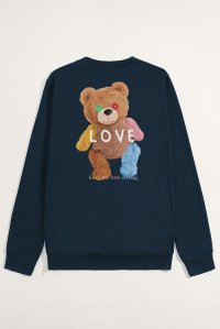 Sweatshirt in Blue Color with Lovely Teddy Print