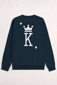 Sweatshirt in Blue Color with King Print