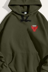 Hoodie in Khaki Color with Bulls Eye Print