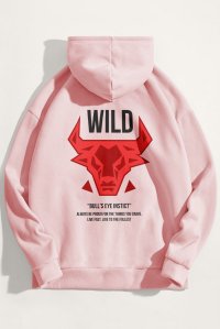 Hoodie in Pink Color with Bulls Eye Print
