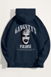 Hoodie in Blue Color with Gangstas Paradise Print