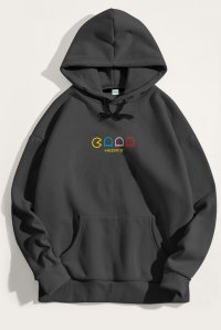 Hoodie in Iron Grey Color with Arcade Print