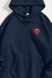 Hoodie in Blue Color with Bulls Eye Print