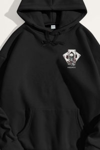 Hoodie in Black Color with No Guts No Glory Print