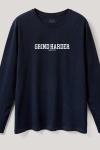 Long Sleeve T-shirt in Blue Color with No Pain No Gain Print