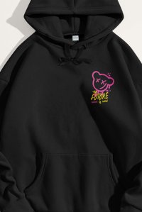 Hoodie in Black Color with Love Positive Print