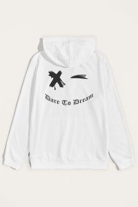 Hoodie in White Color with Dare To Dream Print