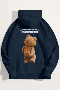 Hoodie in Blue Color with Everyones Got An Opinion Print