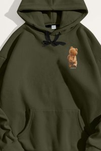 Hoodie in Khaki Color with Everyones Got An Opinion Print