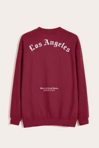 Sweatshirt in Bordeaux Color with LA Rules Print