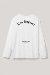 Long Sleeve T-shirt in White Color with LA Rules Print