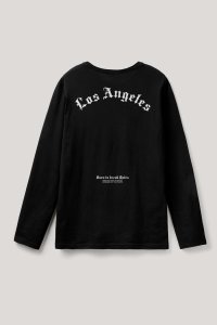 Long Sleeve T-shirt in Black Color with LA Rules Print