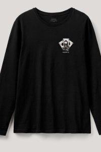 Long Sleeve T-shirt in Black Color with No Guts No Glory Print