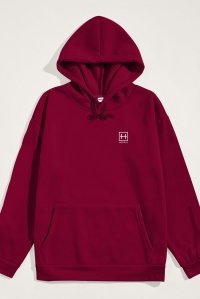 Hoodie in Bordeaux Color with Hedrix Athletic Dept Print