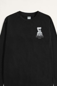 Sweatshirt in Black Color with Worldwide Teddy Print