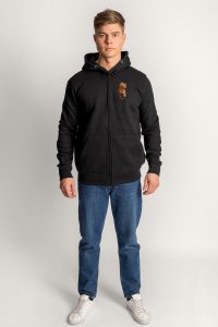 Zip-Up Hoodie in Black color with Everyones Got An Opinion stamp