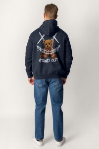 Zip-Up Hoodie in Blue color with Stand Out Teddy stamp
