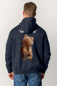 Zip-Up Hoodie in Blue color with Everyones Got An Opinion stamp