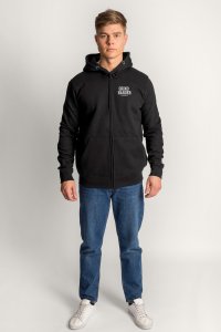 Zip-Up Hoodie in Black color with No Pain No Gain stamp