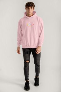 Hoodie in Pink Color with Arcade Print
