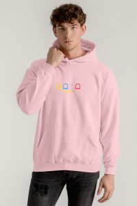 Hoodie in Pink Color with Arcade Print