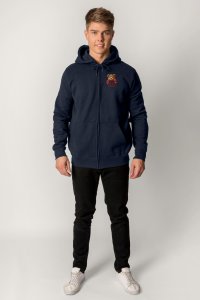 Zip-Up Hoodie in Blue color with Boxer Teddy stamp