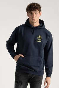 Hoodie in Blue Color with Rebel Smiley Print