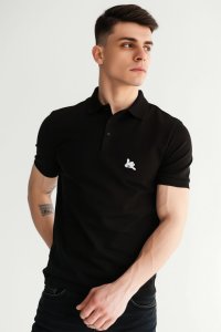Polo Shirt Slim Fit in Black Color with Be Crazy stamp