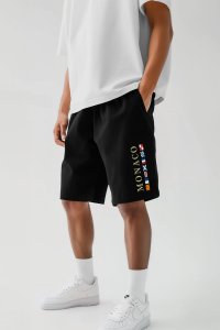 Shorts in Black color with Monte Carlo stamp